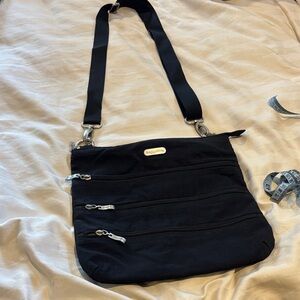 Baggallini Black Crossbody Bag with Silver Details